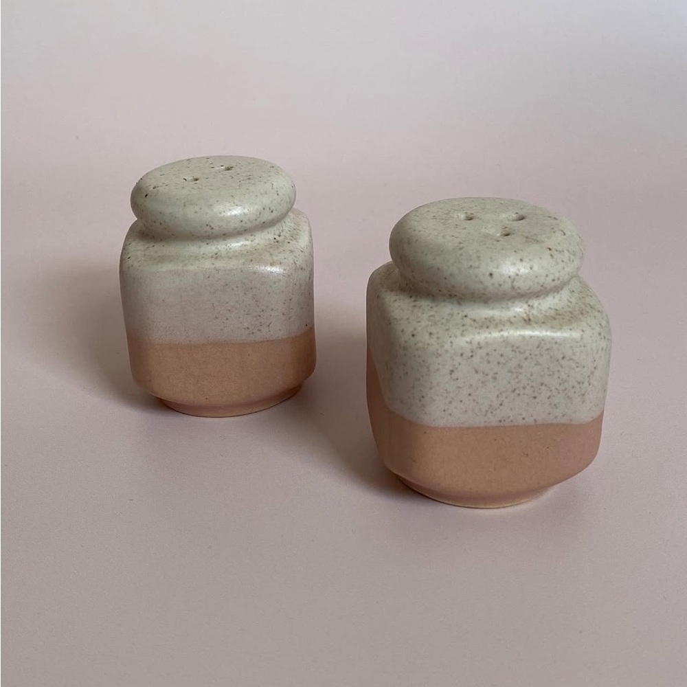 Pink & Tan Ceramic Salt and Pepper Shakers